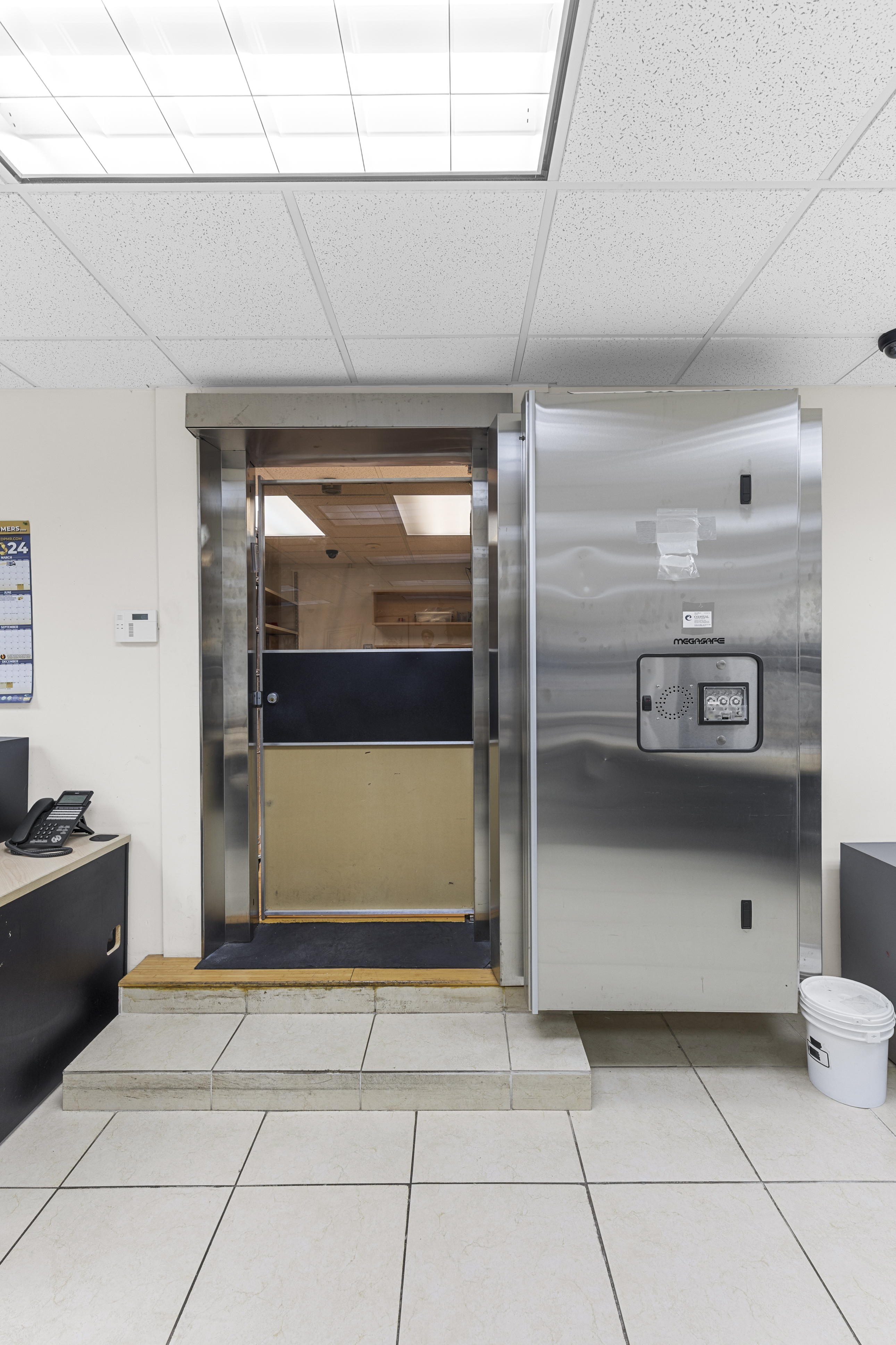 Bank-grade vault door open