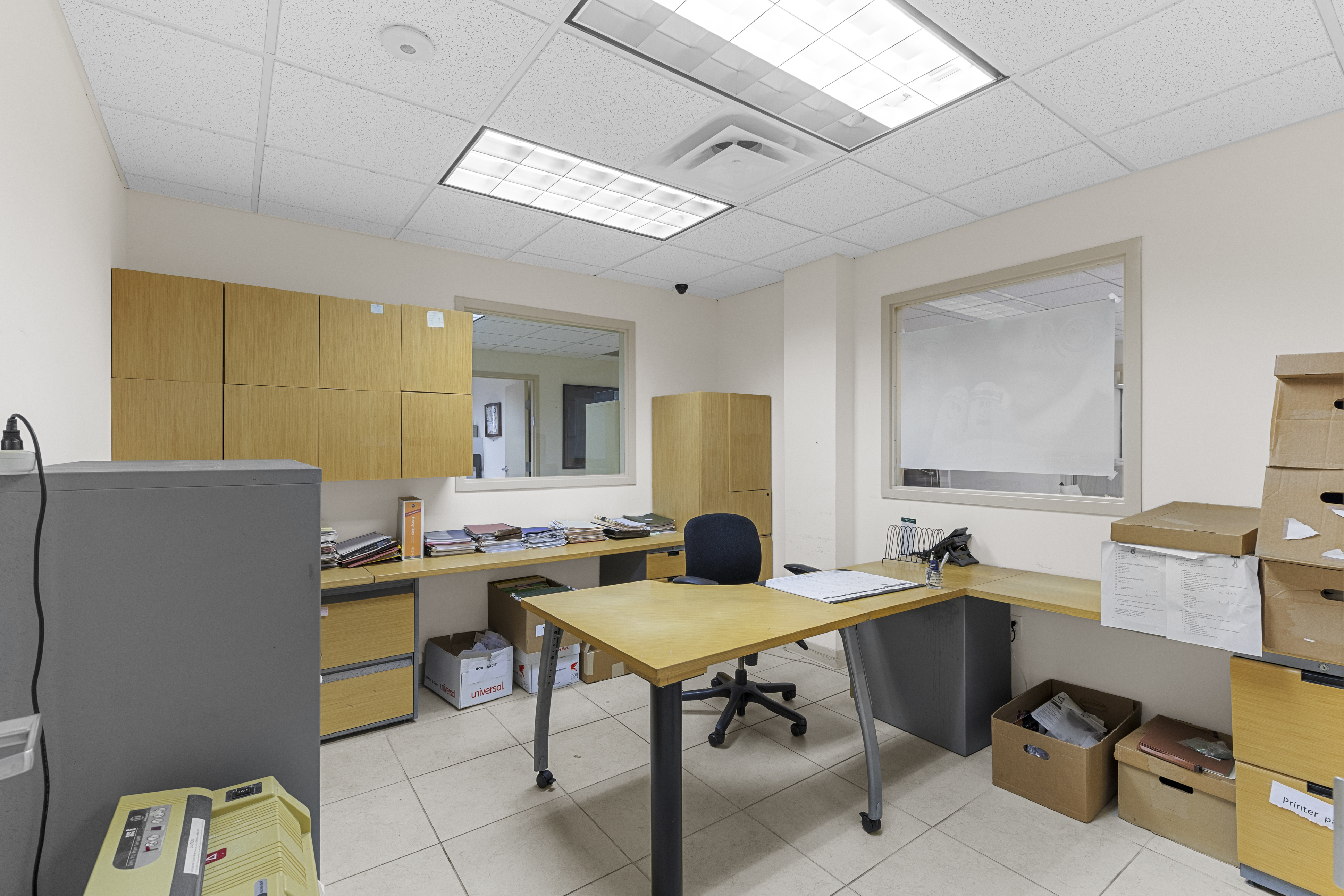 Private office with built-in storage