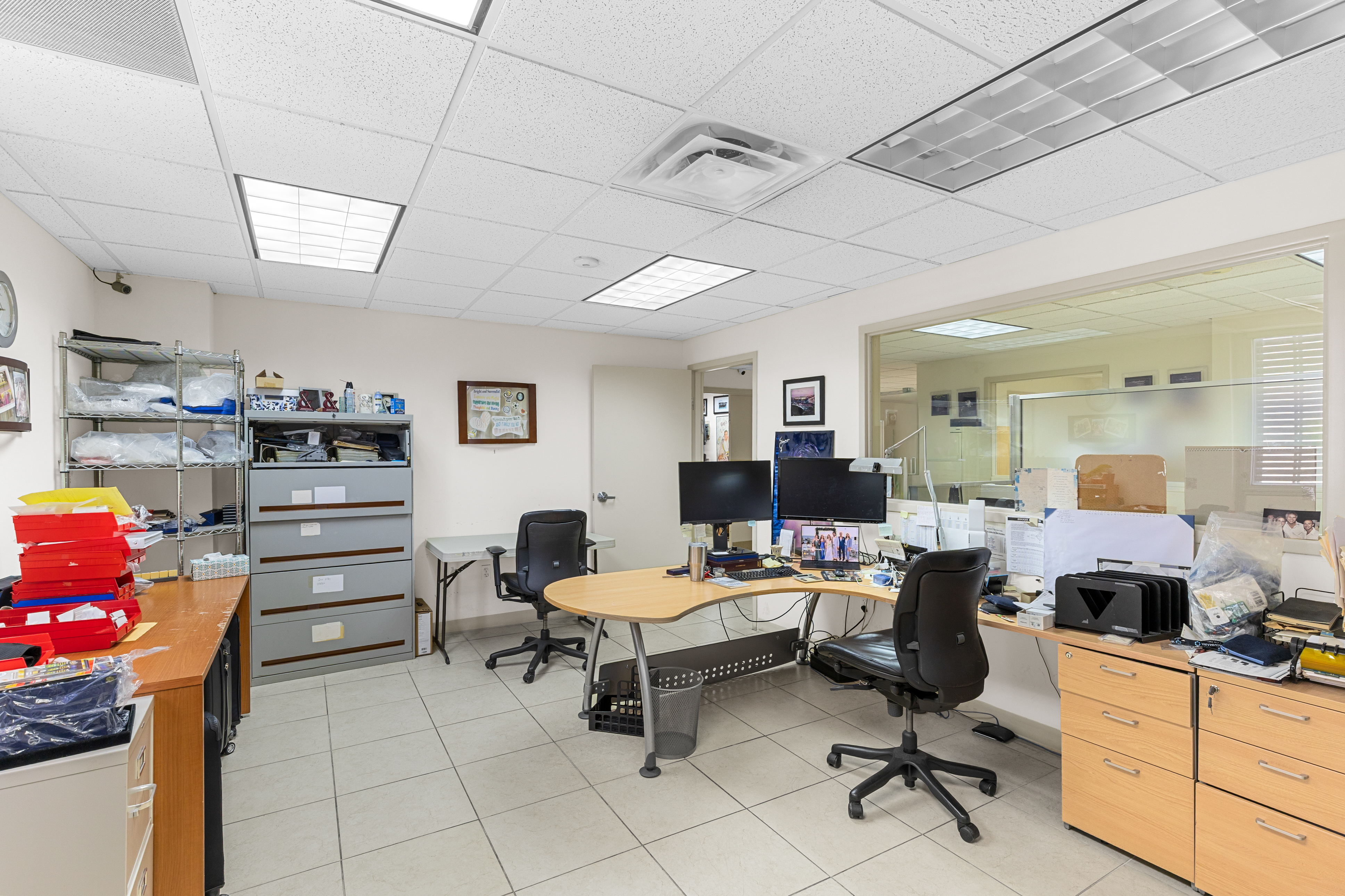 Private workroom with glass view