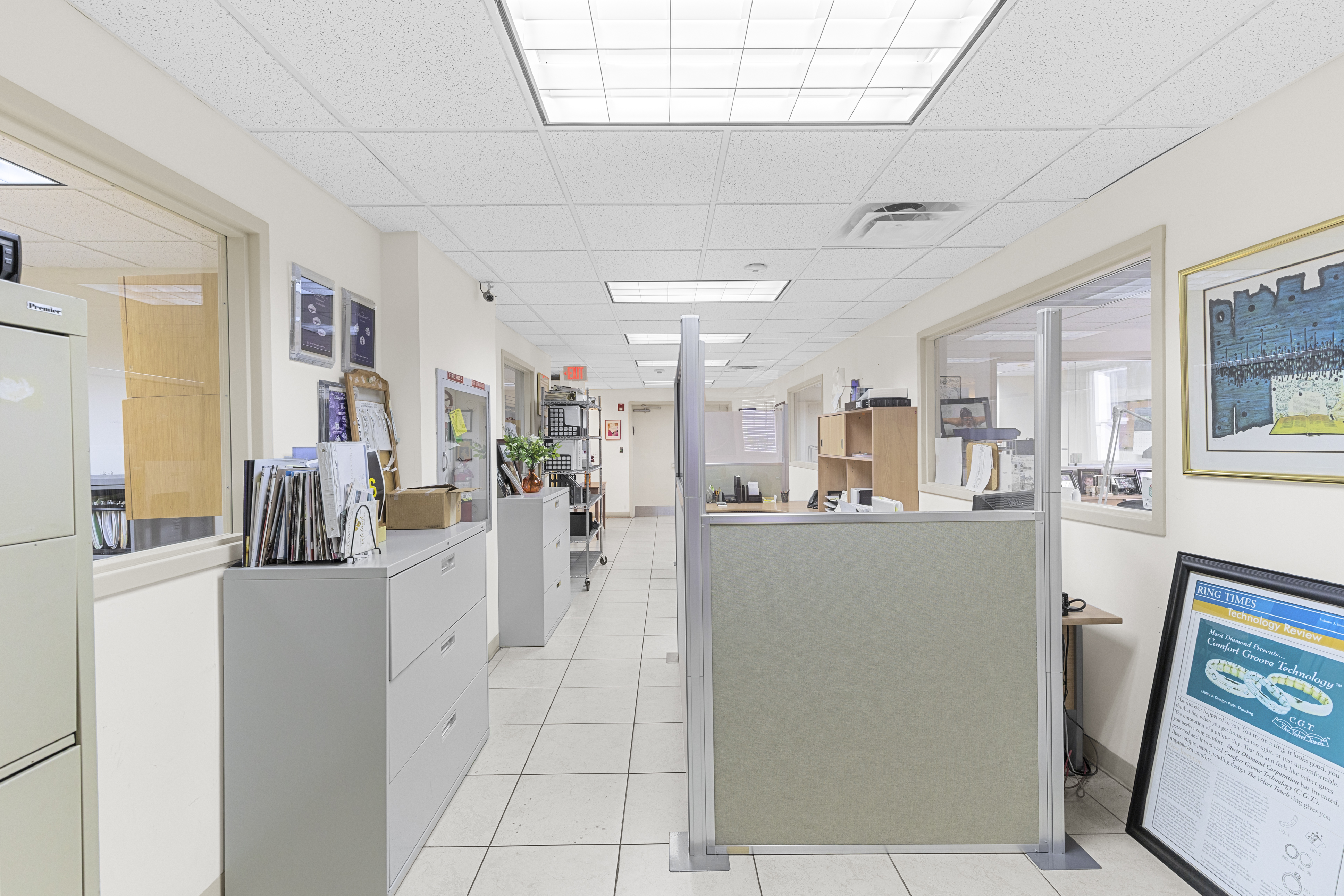 Filing corridor with windows