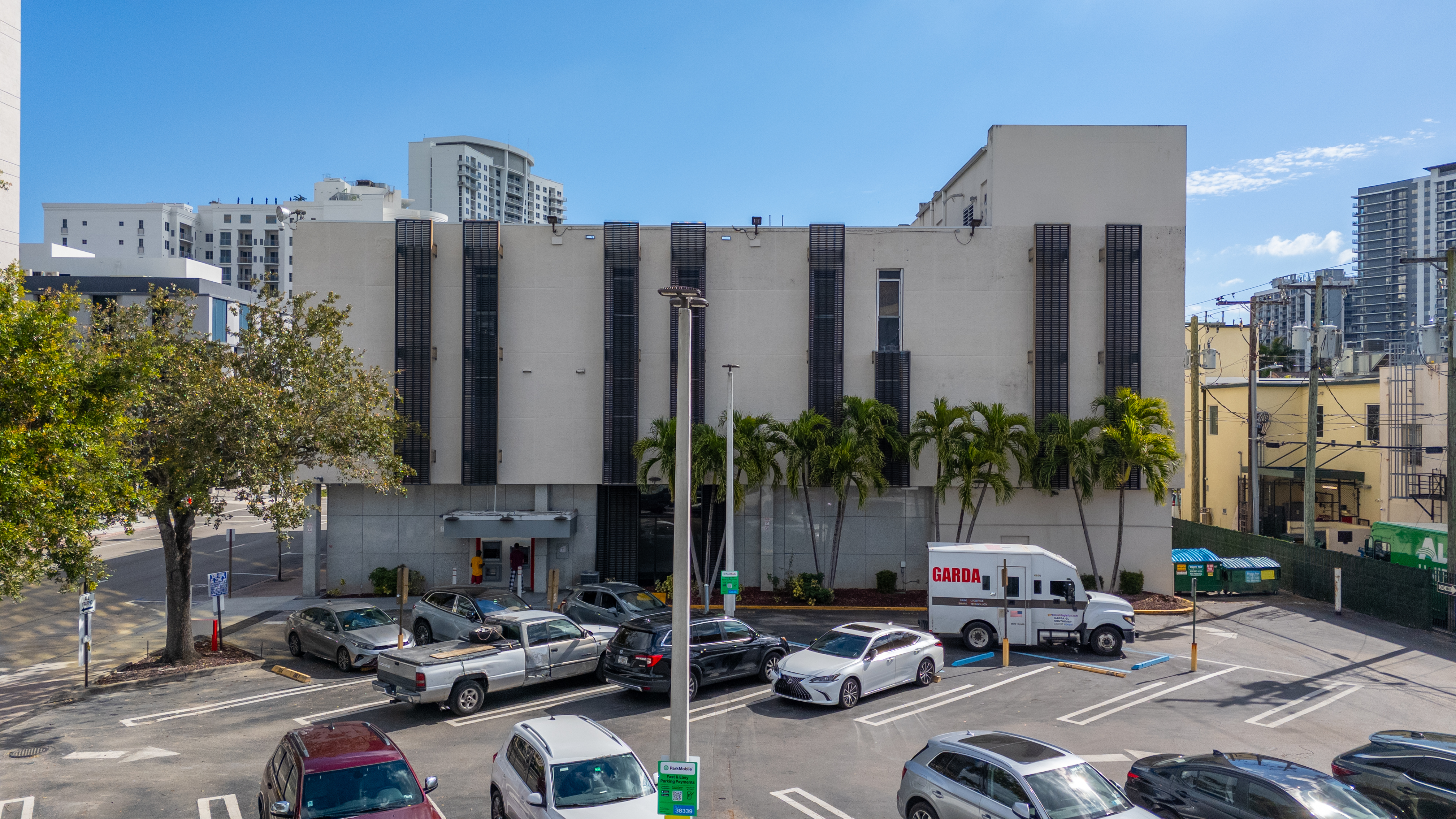 Aerial view of the building