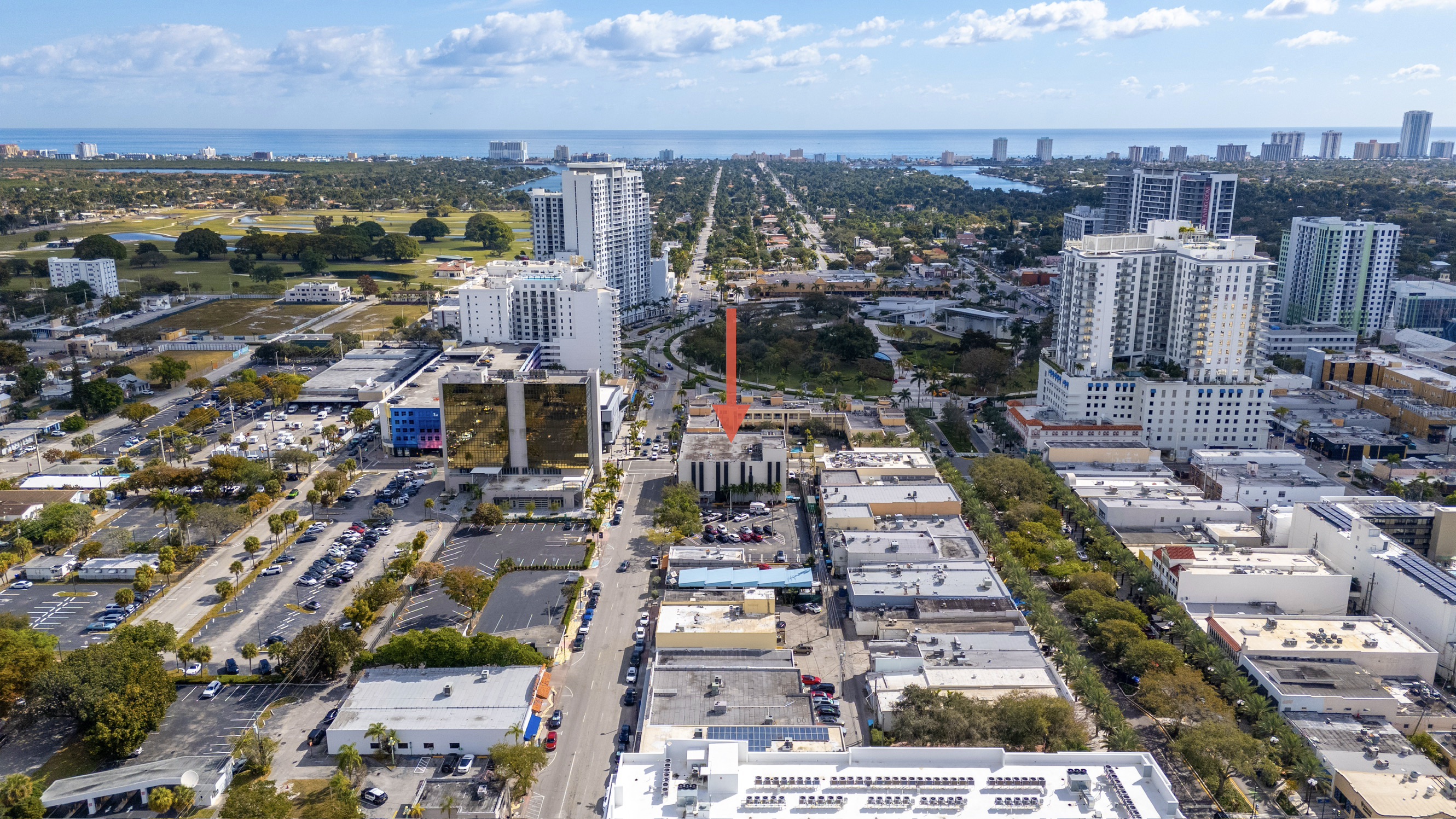 Aerial view showing proximity to Young Circle