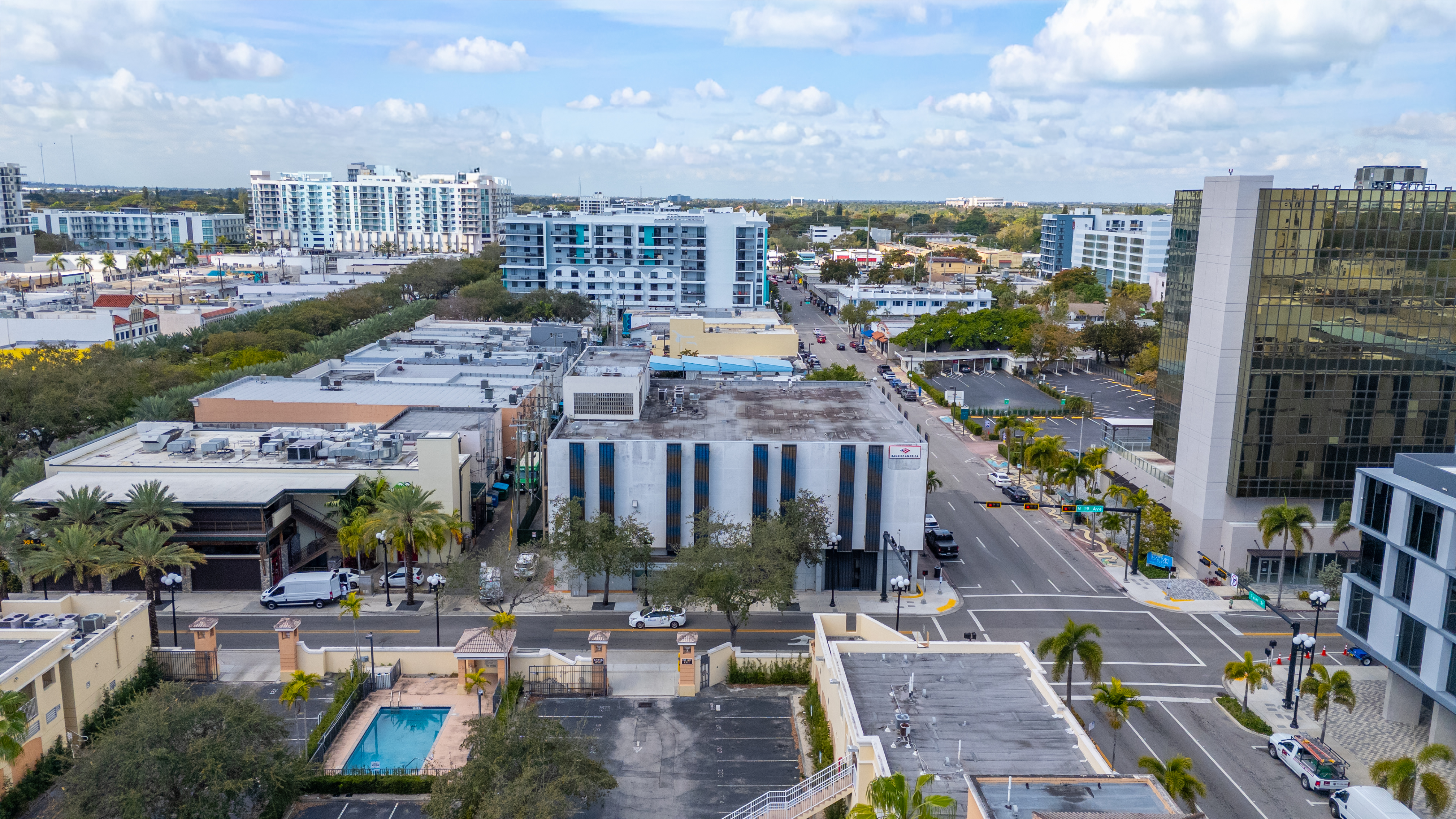 Aerial panorama of Hollywood FL